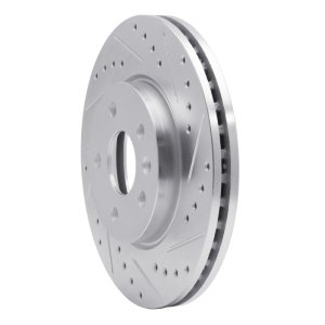 Chevrolet CRUZE Brake Rotor (1) - Front Right - R1 Concepts - Drilled & Slotted - Silver - `11-`23